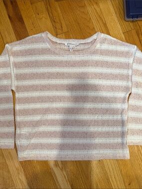 BCBGeneration Blush Pink and White Striped Knit Sweater